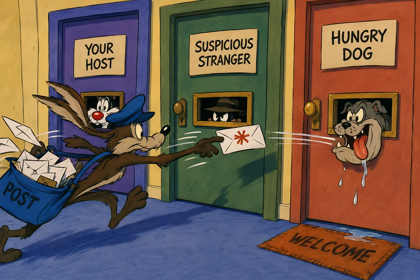 A message posted with a wildcard target origin reaching an unknown parent